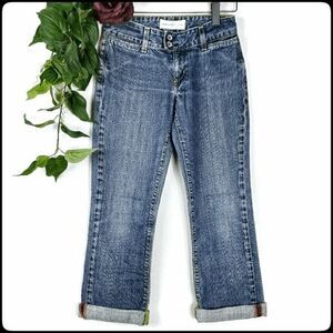 Paper Denim & Cloth Women's Medium Wash Low Rise Freighter Cropped Jeans Size 25